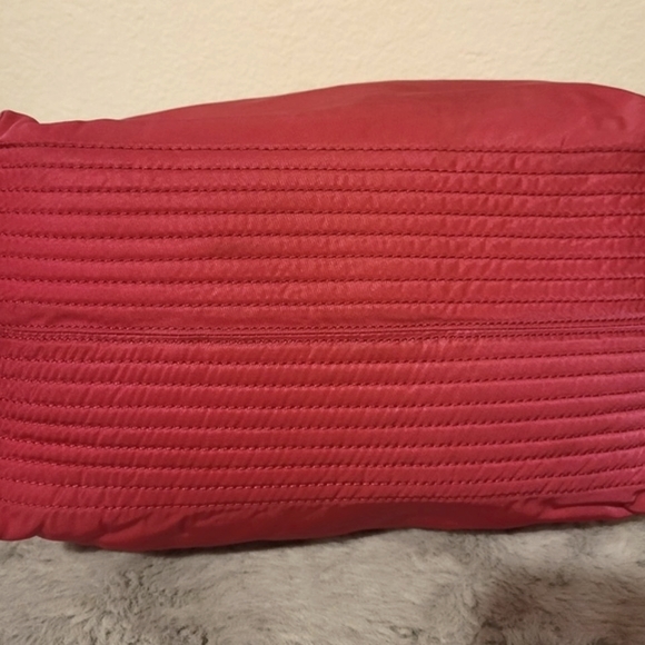 Vintage DOONEY & BOURKE Erica Shoulder Bag Salmon/Pink & Brown Leather Trim - Picture 11 of 11